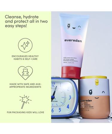Evereden Kids Healthy Morning Duo with Headband for Girls and Baby Lip Balm: Clean & Vegan Skin Care | Cloud Face Wash SPF 20 Mineral Face Cream | Non-Toxic & Easy-to-Use - Buy Online on GoSupps.com