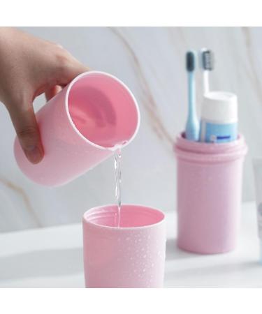 Travel Mouthwash Cup Set - Portable Toiletry Cups for Couples | Plastic Toothbrush & Toothpaste Holder for Business Trips - Buy Online on GoSupps.com