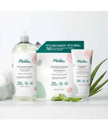 Melvita - Recharge Gel Douche - Les Essentiels - Nettoyant Corps Doux - Aloe Vera Hydratant - Formule Naturelle - pour Tous Types de Peaux - 1L Eco-Recharge - Buy Online on GoSupps.com