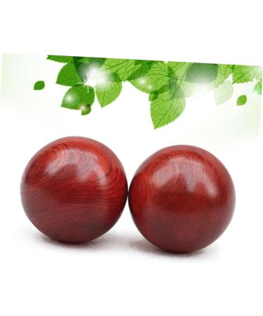 Beaupretty 6-Pack Wooden Hand Chinese Balls | Finger Exercise Stress Relief Massage Balls for Gym & Wrist Workout | Bamboo & Red - Buy Online on GoSupps.com