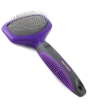 Hertzko Pin Brush for Dogs and Cats with Long or Short Hair  Great for Detangling and Removing Loose Undercoat or Shed Fur  Ideal for Everyday Brushing (Wide Brush)