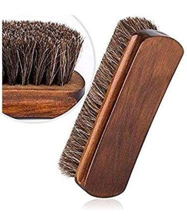 Shoe Brush Horsehair Shoe Polish Brush Polishing Brush Wooden Handle with Bristles Boots Shoes Brush Onecolor - Buy Online on GoSupps.com