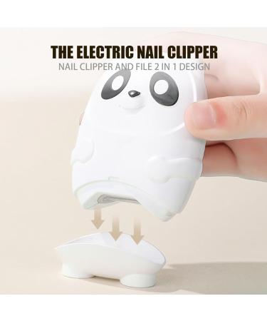 Automatic Nail Clippers Electric Nail Clipper with Debris Storage Box 2 in 1 Automatic Anti-Pinch 500mAh Panda Shape Type-C Low Noise Portable Fingernail Cutter - Buy Online on GoSupps.com