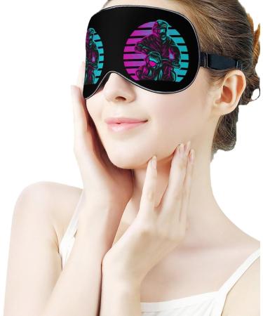 Retro Motocross Sunset Sleep Mask - Adjustable Eye Cover for Sleeping & Travel - Buy Online on GoSupps.com