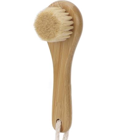 Manual Face Brush Portable Wooden Soft Bristles Cleansing Facial Brush for Facial Body Massage Cleaning Care - Buy Online on GoSupps.com