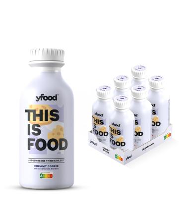 YFOOD Drink Creamy Cookie delicious drinking meal for on the go this is food drink 33g protein 26 vitamins and minerals 6 x 500ml taste cookie incl. 1.50 Pfand Cookie (deposit) 500 ml (6 Pack)