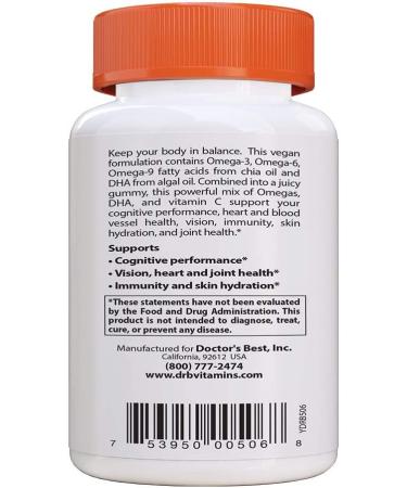 Doctor's Best Omega + DHA Gummies - Omega 3-6-9 with Citrus Flavor | 90 Count - Buy Online on GoSupps.com