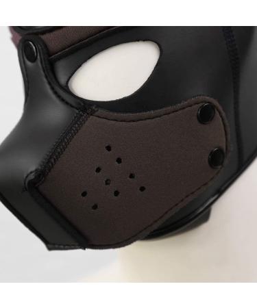 Yiqin RWSX Soft Latex Dog Mask - Removable Mouth & Ears Perfect for Halloween & Parties - Brown Petplay Puppy Mask - Buy Online on GoSupps.com