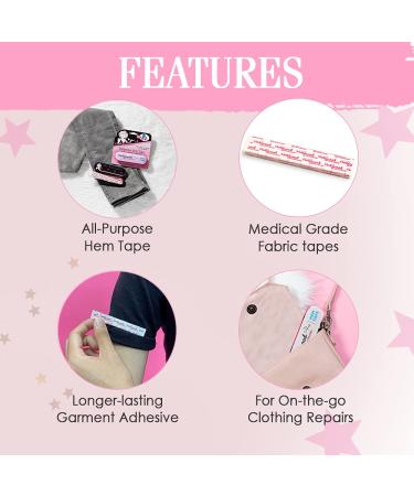 Hollywood Fashion Secrets Temporary Hem Tape | 18 Fabric-Friendly Adhesive Strips - Buy Online on GoSupps.com
