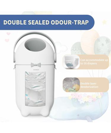 BOOMJOY Diaper Pail for Baby | Odor-Proof Cost-Effective Uses Normal Bags | White Baby Diaper Disposal - Buy Online on GoSupps.com