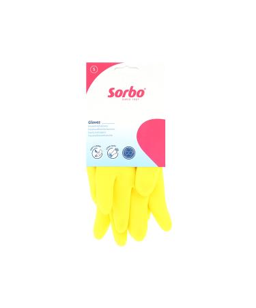 Sorbo Small Household Gloves Latex Washing Up Gloves Soft Lining Extra Long Cuff Long Lasting Quality Household Gloves Small - 1 Pair