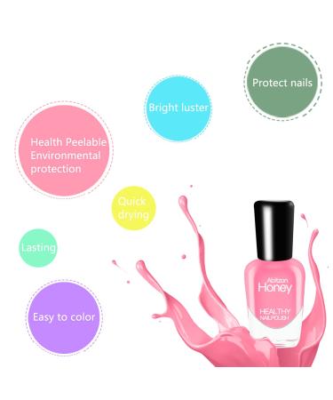 Abitzon 10 Bottle Nail Polish Set - Non-Toxic Eco-Friendly Easy Peel Off & Quick Dry Water Based Multicolor - Buy Online on GoSupps.com