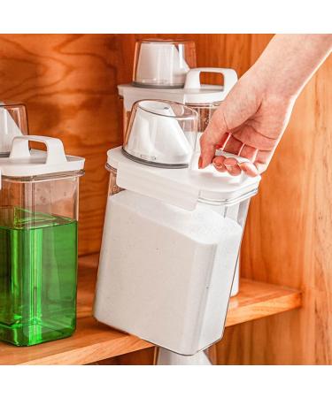 FIOERDTUIE Washing Powder Fluid Container Sealed Leakproof Tilted Mouth Refillable Transparent Moistureproof Bathroom Case Box 2300ml - Buy Online on GoSupps.com