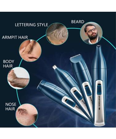 4-in-1 Nose Hair Trimmer & Eyebrow Clippers - Painless Low Noise Portable for Men & Women - Ideal Multi-Function Grooming Tool - Buy Online on GoSupps.com