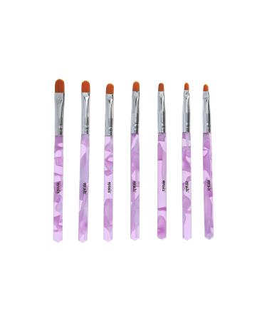 99nails Gel Brush Set - 7 Pink Handle Acrylic Nail Art Brushes for Gel Nail Design & UV Gel Modeling - Buy Online on GoSupps.com