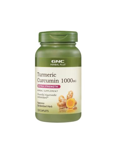 GNC Herbal Plus Turmeric Curcumin 1000mg Extra Strength 120 Caplets Provides Antioxidant Support