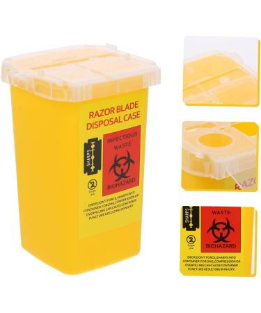 Razor Disposal Mini-Shaver Waste Bucket - Small Plastic Container for Blade Storage | Auto Katzentoilette Yellow 15.4x9.5cm | Buy Internationally - Buy Online on GoSupps.com