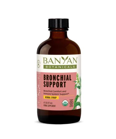 Banyan Botanicals Bronchial Support Organic Herbal Syrup for Children & Adults Soothing Respiratory Support Formula with Licorice & Ginger Root* 6oz. Non GMO Sustainably Sourced Vegetarian