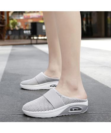 Hawtrytoa Women Air Cushion Slip-On Orthopedic Diabetic Walking Shoes - Light Grey 41 - Buy Online on GoSupps.com