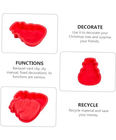 Ciieeo 2 Pcs Baking Mold Christmas Baking Tool Silicone DIY Mold Silicone Cookie Molds Baking DIY Resin Moulds Clay Molds Candle Molds Decorations Micro-Wave Oven Silica Gel 17.8X15.5X3CM As Shown - Buy Online on GoSupps.com