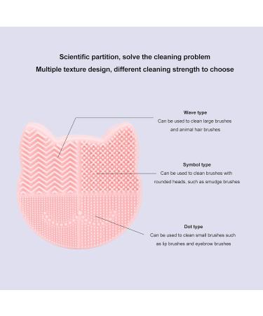 Silicon Makeup Brush Cleaner Mat - Portable Cat Head Design | Efficient Brush Cleaning Pad for Cosmetics - Pink - Buy Online on GoSupps.com
