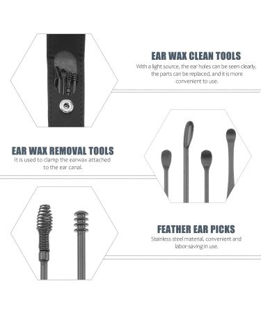 Stainless Steel Ear Cleaning Tools - 2 Sets of Portable Black Spiral Scrapers for Ear Wax Removal and Storage - Reusable and Easy to Use for Men, Kids, and Home Cleaning - Healeved - Buy Online on GoSupps.com