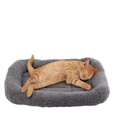 Enjoying Soft Plush Cat Bed Mat Pet Cushion with Pillow Around for Puppy Cat Curling Sleep Cat Pad for Cat Carrier/Crate Small Dog Self-Warm Bed, Antiskid Bottom