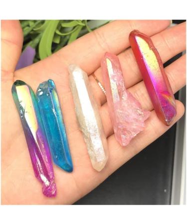 5 Pack Natural Crystal Points Rainbow Titanium Treated Quartz Rods Natural Quartz Crystal Minerals s - Buy Online on GoSupps.com