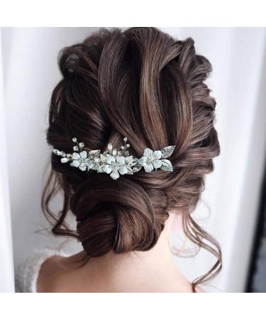 Bride Wedding Silver Crystal Hair Pins - 3 Pack Bridal Headpieces for Women and Girls - A-Silver - Buy Online on GoSupps.com