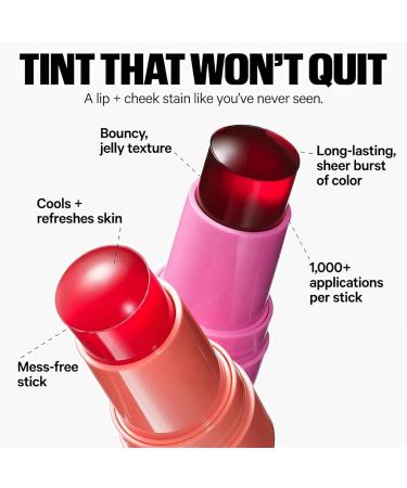 Beneath Lipstick Cooling Water Jelly Lip Stain & Cheek Stain | Long-Lasting Waterproof Pink Lip & Blush 2-in-1 for Women (Coral) - International Shipping Available - Buy Online on GoSupps.com