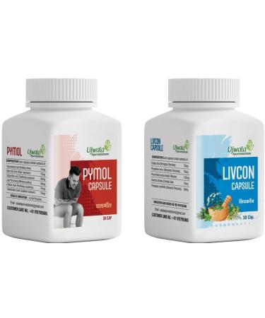 HERBAL MART Pymol+Livcon Capsule(30 Cap) Fast Relieve in Bleeding Burning & Pain I for Piles Fissure. Fistula Inflammation & Rectum
