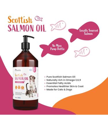 Pawbits 1 Litre Scottish Salmon Oil For Cats & Dogs - Natural Omega 3+6+9 Healthy Coat & Immune System Fish Oil 1 l (Pack of 1) - Buy Online on GoSupps.com