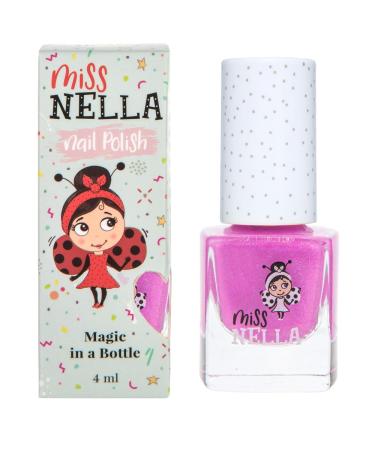 Miss Nella BLUEBERRY SMOOTHIE Safe special Purple glitter Nail Polish for Kids Non-Toxic & Odour Free Formula for Children and Toddlers Natural Water Based for Easy Peel Off