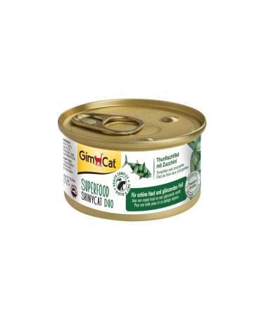 Gimcat Superfood Shinycat Duo tuna with zucchini - cat food with juicy fillet without adding sugar for adult cats - 24 cans (24 x 70 g)