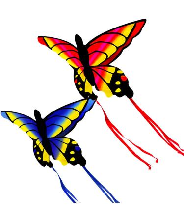 HENGDA KITE for Kids and Adults Amazing Colorful Butterfly Kite for Outdoor Games and Activities Single Line Kite with Flying Tools A Red & Blue