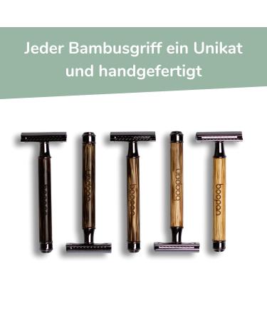 BOOpan Premium Women's Razor Set - Sustainable Hobel with Bamboo Grip & 5 Blades - Safe & Gentle Shave - eBook Included - Buy Online on GoSupps.com