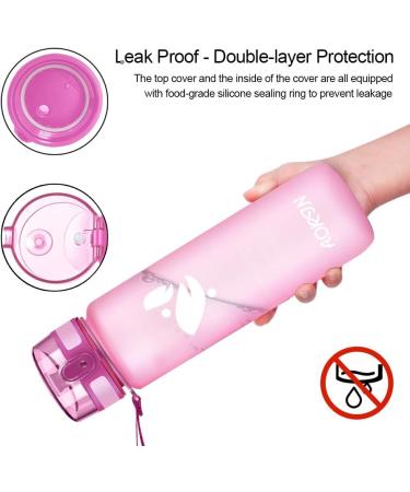 Aorin BPA-Free Tritan Leak-Proof Water Bottle - 350ml/500ml/750ml/1L | Fitness Running Yoga Outdoor - Pink Color for Adults & Kids - Buy Online on GoSupps.com