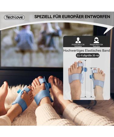 Tech Love Hallux Valgus Correction - Upgrade Fixing Plate & Rail | Unisex Blue Toe Corrector with 3 Fastening Angles for Day & Night Use - Buy Online on GoSupps.com