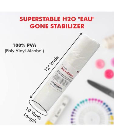Superpunch Wash Away Stabilizer 12 x 10 Yard Roll - Machine Embroidery Backing for Free Standing Lace - Buy Online on GoSupps.com