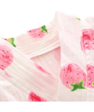 PAUBOLI Newborn Cotton Yarn Kimono Robe | Infant Japanese Pajamas 3-6 Months | Strawberry Print - Buy Online on GoSupps.com