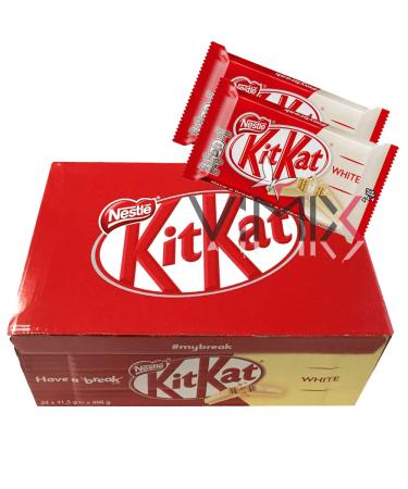 KitKat Nestle KIT KAT Pack of 24 white chocolate finger bars 41.5 g