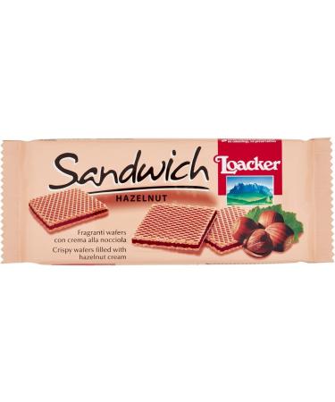 Loacker Sandwich Hazelnut Hazelnut Pack of 3 flavored waffles with hazelnut cream 75 g