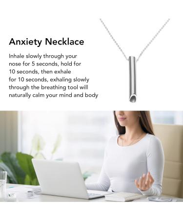 Anxiety Collar - Stainless Steel Stress Relief Whistle for Panic Attack & Anxiety Relief | Silver - Buy Online on GoSupps.com