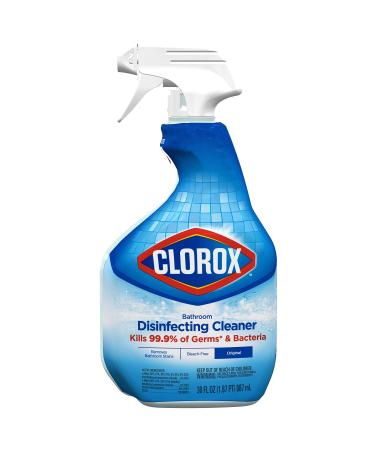 Clorox Disinfecting Bathroom Cleaner, Bleach Free 30 Ounce Spray Bottle (Package May Vary)