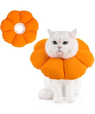 Avont Rewrise cat adjustable collar soft neck collar cat leak protection collar for small dog after operation protective collar -l | orange orange large