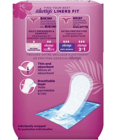 Always Thin Daily Liners, Regular Absorbency, 72 Count - Unscented and Breathable for No Feel Protection - Buy Online on GoSupps.com