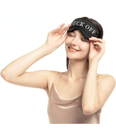 NMM Global 100% Mulberry Silk Sleep Mask | Adjustable Blackout Eye Cover for Men Women Adults | Fuck Off Design | Medium | Pack of 1 - Buy Online on GoSupps.com
