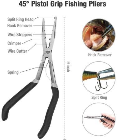 Mossy Oak 4pc Fishing Tool Kit - Pistol Grip Pliers, Fillet Knife, Gripper, Line Snip, Retractor w/ Lanyard - Buy Online on GoSupps.com