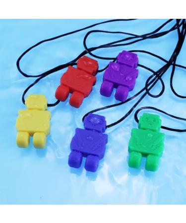 Colonet Sensory Silicone Teething Ring for ADHD & Autism - 5 Pack Biting Relief for Kids (Robot Design) - Buy Online on GoSupps.com