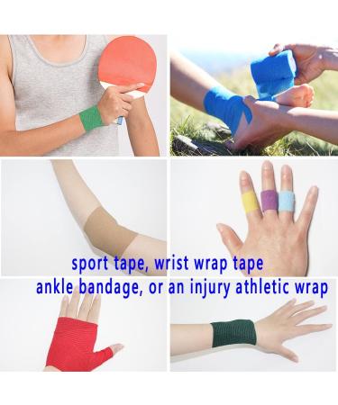 MINGYUE Self Adhesive Bandage Wrap - 6 Pack of 4"x5 Yards Athletic Tape for Sports Wrist & Ankle - Cohesive Vet Tape (Black - Buy Online on GoSupps.com